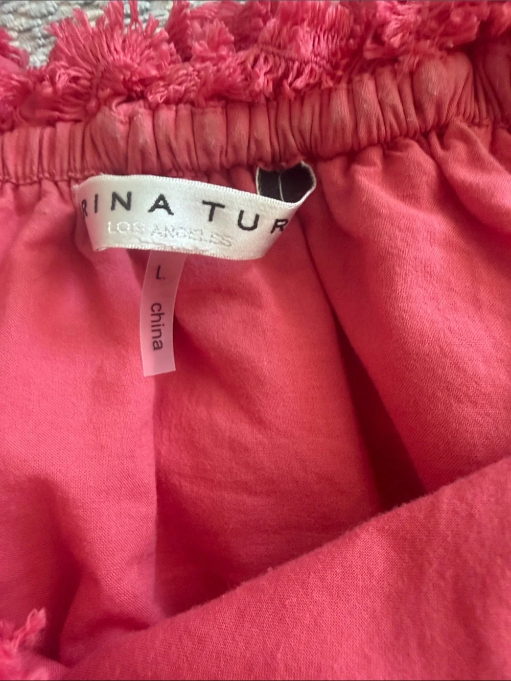 Trina Turk Coral Pink Off-Shoulder Top & Shorts Set